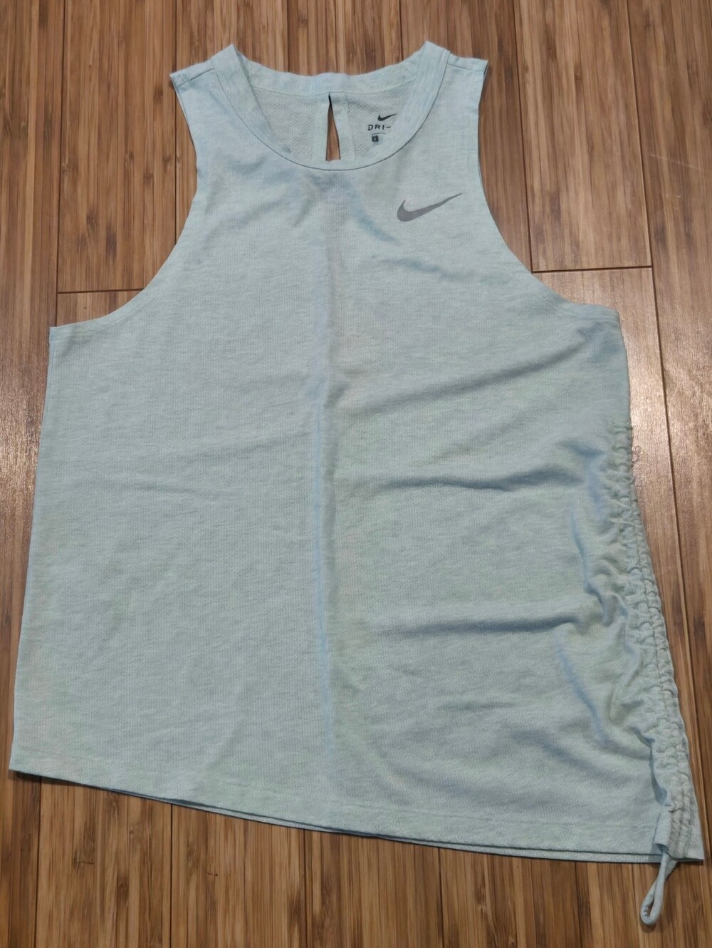 Nike Women’s Light Aqua Dri-FIT Ruched Side Tank